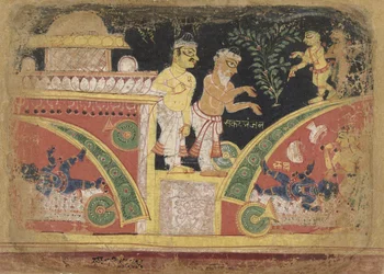 Krishna Overturning the Cart, c. 1520-30